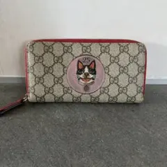 希少　GUCCI　グッチ　GGスプリーム　アップリケ　ボスコ　犬　折財布 GUCCI ボスコ スプリーム 犬 二つ折り財布 - メルカリ