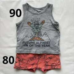 ノースフェイス タンクトップ ZARAショートパンツ 2点セット　グレー　ロゴ