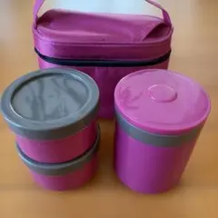 保温弁当箱 ランチジャー ピンク 専用バッグ付きのサムネイル