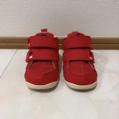 ASICS レッド/ホワイト12.5cm アシックス　スクスク　ミドルカット