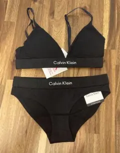 カルバンクライン　レディース上下セット 三角sブラ✖️ショーツ黒lw
