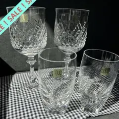 クリスタルガラス ワイングラス　ロックグラス　hoya グラス　アンティーク