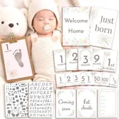 【残り１個】月齢フォトカードステンシル付き 23枚46種 ポストカードサイズ