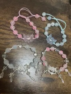 狐モチーフビーズブレスレット　4個セット