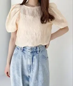 Heather シアーボリュームブラウス