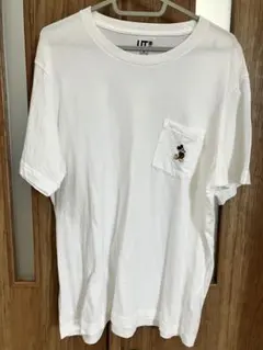UNIQLO Disney 白無地Tシャツ　メンズLLサイズ