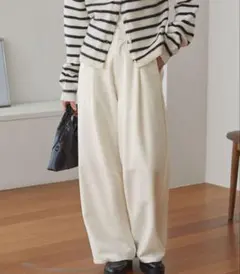 MONO-MART速乾×洗える｜カーブタック ワイドスラックス（パウダーツイル）