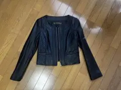 ラムレザージャケット　レディース　キルティング切り替えあり