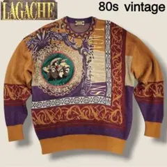 ヴィンテージ　LAGACHE JEANS ITALY 派手刺繍 セーターニット