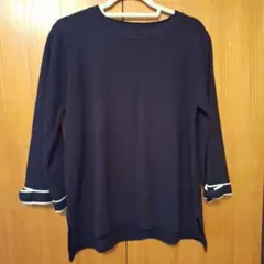 スクロール ブラック七分袖ニット 3Lサイズ 生協