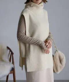 Bonjour Saganオフタートルニットベスト