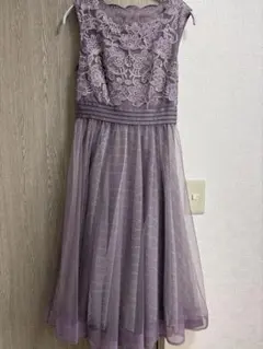 【Dorry Doll】スカラップ刺繍レースワンピース　ダークラベンダーMサイズ