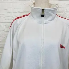 【004422】Wilson トラックジャケット 白 赤ライン S〜M