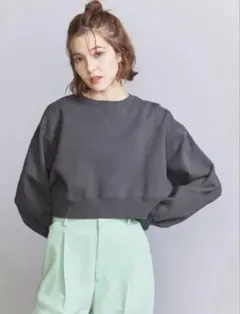 BEAUTY&YOUTH コットン ショート ワイド スウェット プルオーバー