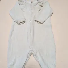 クリーム色 コーデュロイロンパース フリル付き