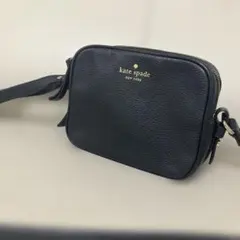 ケイトスペード ショルダーバッグ 黒 レザー ダブルファスナーポケット