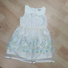 花柄刺繍ノースリーブワンピース