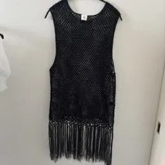 6 roku メッシュフリンジノースリーブ　ベスト