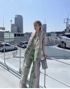 CHECK EMBROIDERY NO COLLAR JACKETのサムネイル