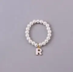 Labubu10cmサイズ向け・イニシャル「R」付きミニネックレスハンドメイド