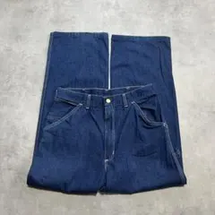 90's カーハート　星タグ　白ステッチ　ペインターパンツ　濃紺　ブルー　USA