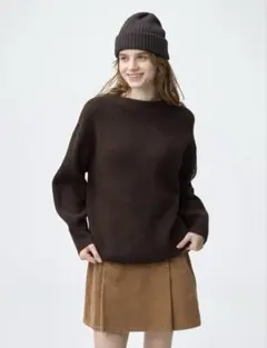 GU パフニットオーバーサイズチュニック m