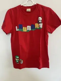 LAUNDRY 半袖Tシャツ ブロック　レッド パンダ プリントのサムネイル