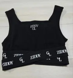 ZIDDY ロゴ入り へそだしタンクトップ ブラックのサムネイル