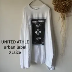 【ユナイテッドアスレ】 XL♪ メンズ Tシャツ 長袖 ゆったり ホワイトのサムネイル