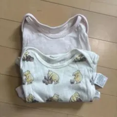 ユニクロ　ベビー肌着 2枚セット サイズ70 プーさん柄 とピンク色　7分袖