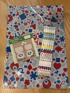 ミャクミャク　EXPO 2025 クリアファイル　付箋　鉛筆　文具3点セット