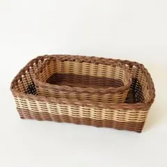四角底のかごバスケット（2個セット）