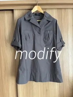 modify 半袖 シャツブラウス プルオーバー ショコラブラウン サイズ40のサムネイル