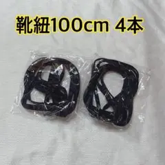 靴紐 100cm ネイビー 4本セット 紺色 平紐