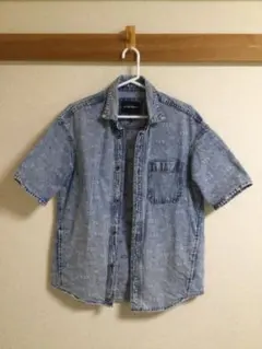 エンポリオアルマーニ　ロゴデニム半袖シャツ　メンズ