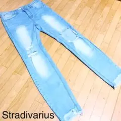 新品同様ストロバリウスStradivariusダメージストレッチスキニーデニム