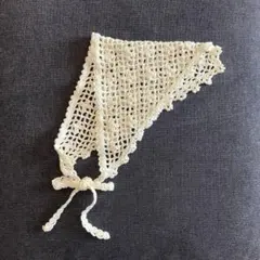 ハンドメイド　バブーシュカ　コットン　ホワイト