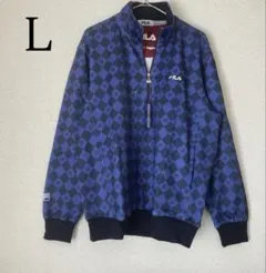 フィラ 長袖 トレーナー ハーフジップ 総柄 ゴルフウェア スポーツウェア L