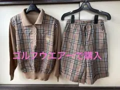 チェック柄ポロシャツとショートパンツセット