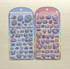 正規品　コットンパフィーシール　シナモロール　キティちゃん　2枚セット