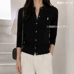 ✨️定番✨️ POLO ラルフローレン シンプル コットン カーディガン ブラック