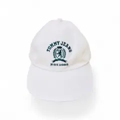 【美品】TOMMY JEANS ロゴ刺繍 キャップ ホワイト フリーサイズ　人気のサムネイル