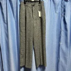 新品★SERACE ルーズワイドストレートツイードスラックス ブラック S