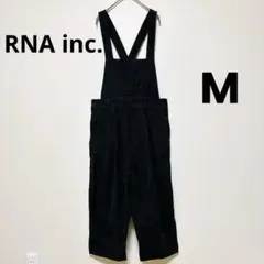 RNA inc. サロペットオーバーオール コットン リネン混ブラックMサイズ