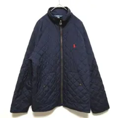 80s〜90s　三角タグ　ポロラルフローレン　キルティングジャケット　ネイビー