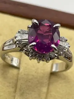 1.55CT マダガスカル産 ルビー リング Pt900 鑑別書付