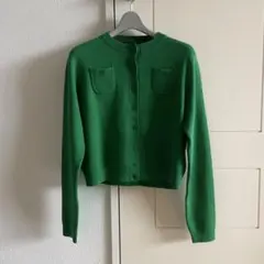 CABaN コットンカシミヤ クルーネックカーディガン フォレストグリーン XS