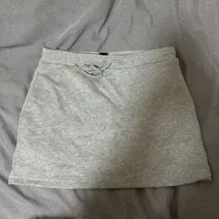 グレー タイトスカート ドローストリング付き