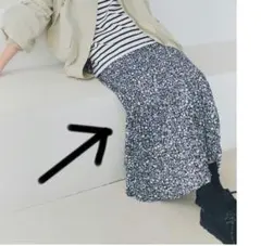 花柄プリーツロングスカート　SM2ブルー