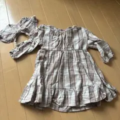 アプレレクール　つけ襟ありチェック柄ワンピース 90サイズ
